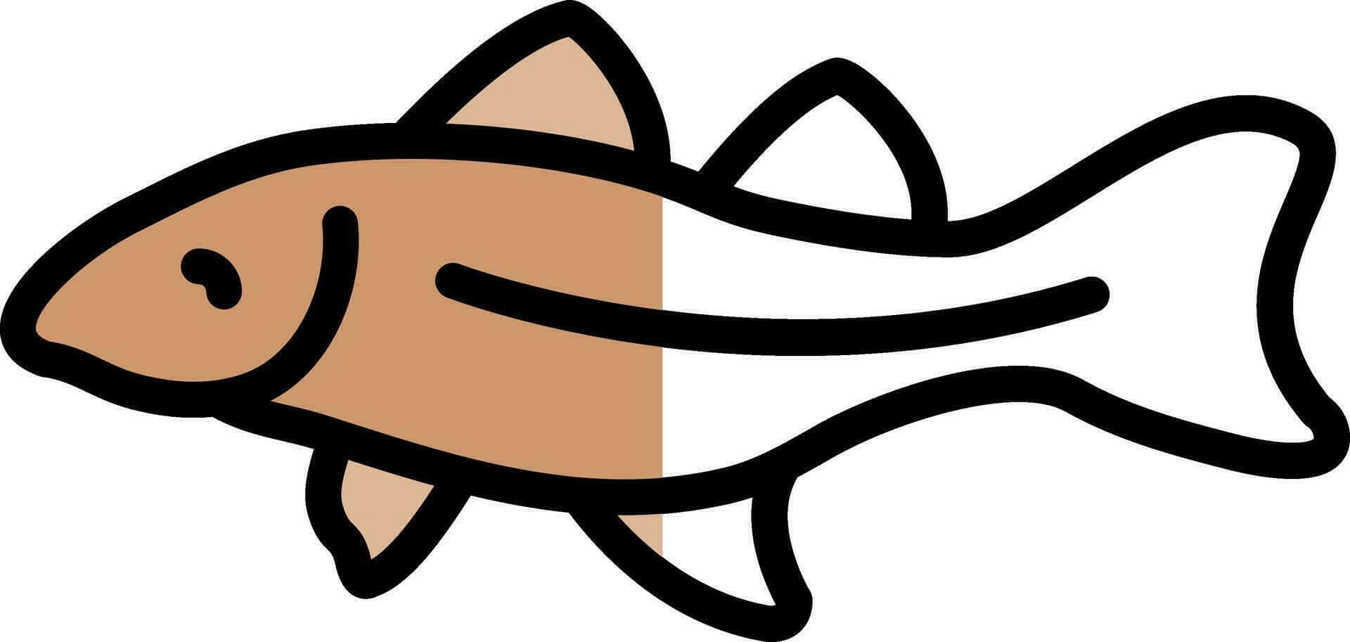 Arctic Cod, cartoon fish, brown left side, Full HD Desktop Wallpaper