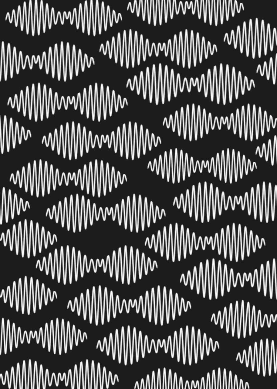 Arctic Monkeys, white wavy lines, solid black background, HD Phone Wallpaper
