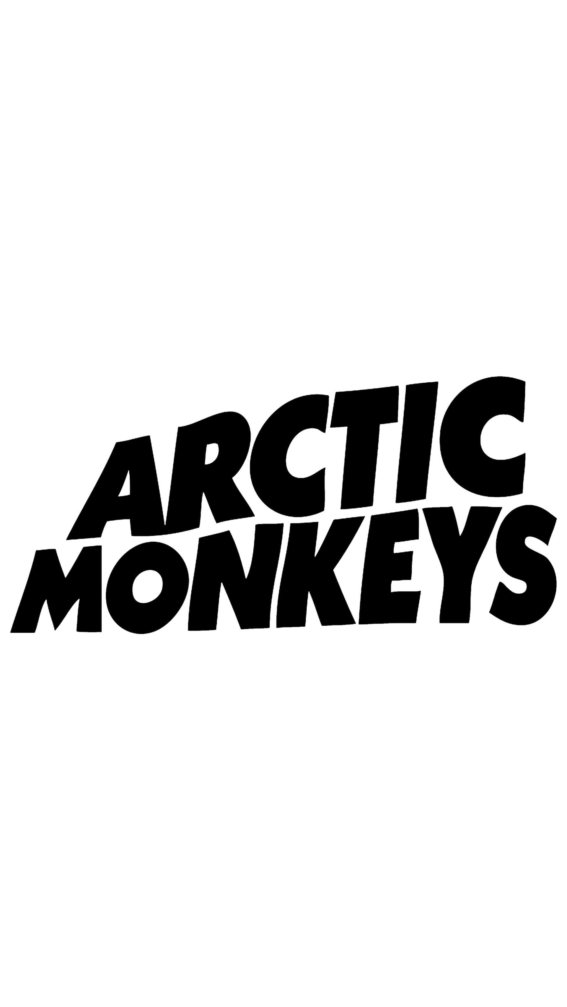 Arctic Monkeys, black text, white background, 2K Phone Wallpaper