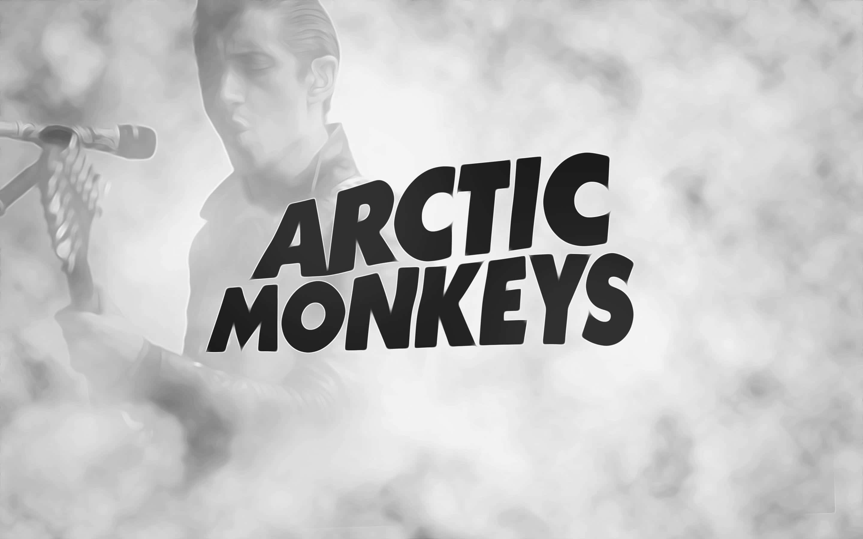 Arctic Monkeys, guitar, monochrome, 2K Desktop Wallpaper