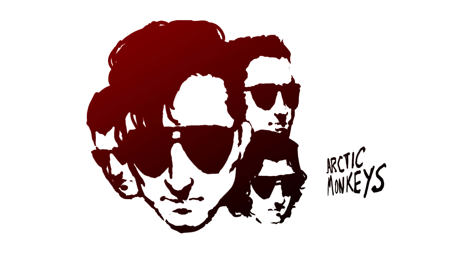 Arctic Monkeys, red, white, Full HD Desktop Wallpaper