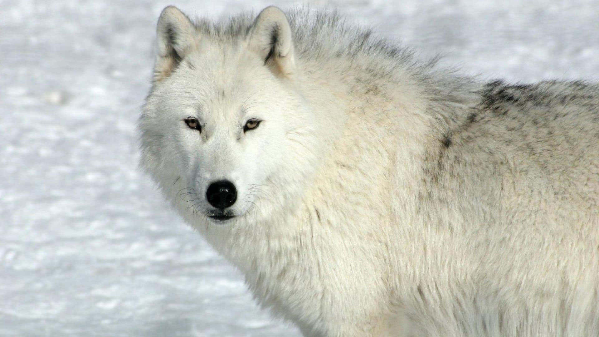 Arctic Wolf, white wolf, piercing amber eyes, Full HD Desktop Wallpaper