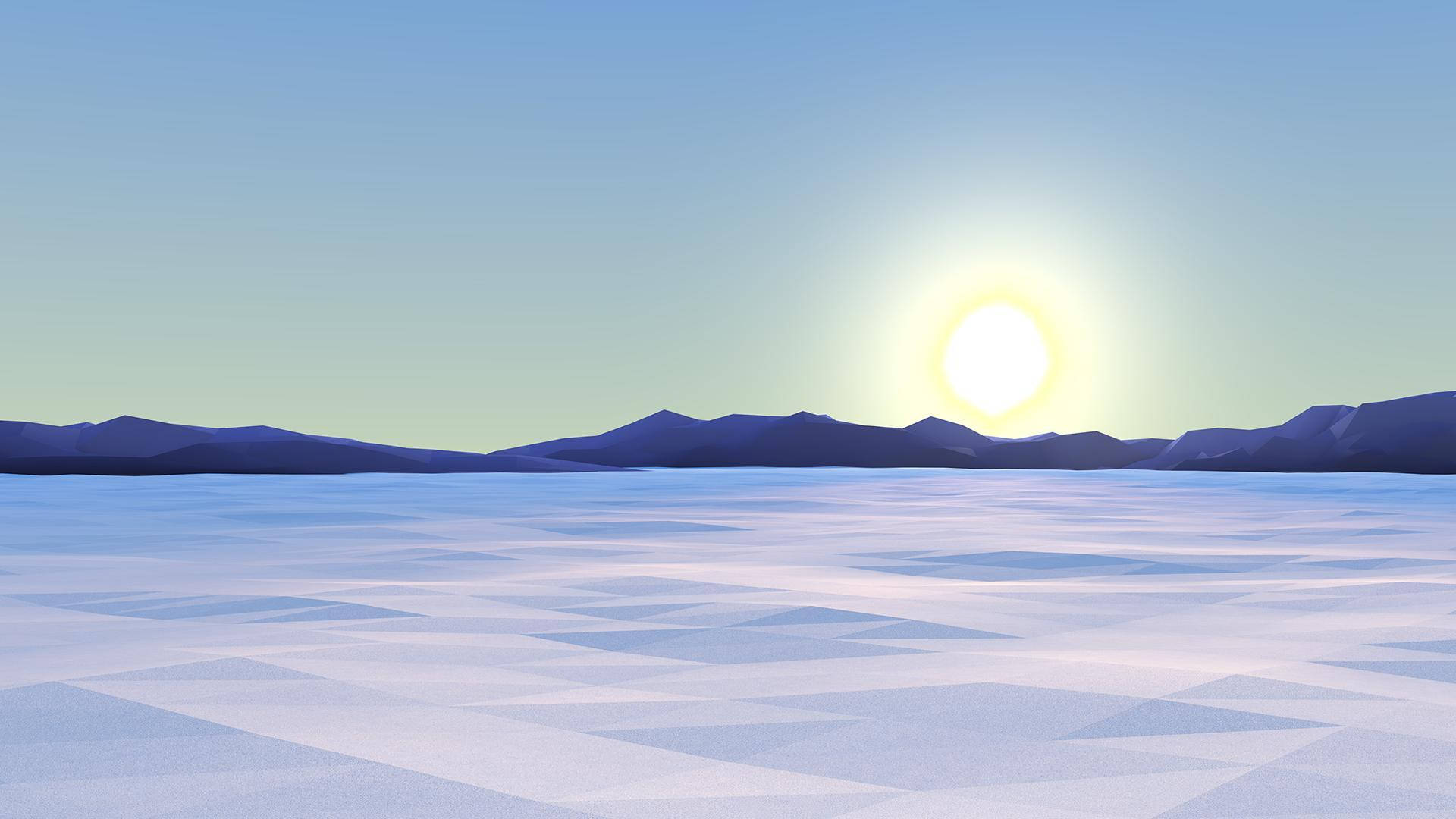Arctic, snow-covered plains, bright sun, Full HD Desktop Wallpaper