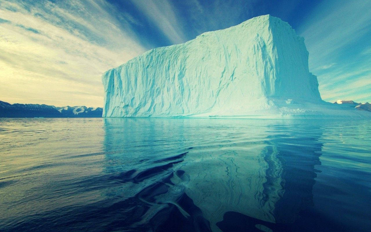Arctic, massive iceberg, textured blue-white ice, HD Desktop Wallpaper