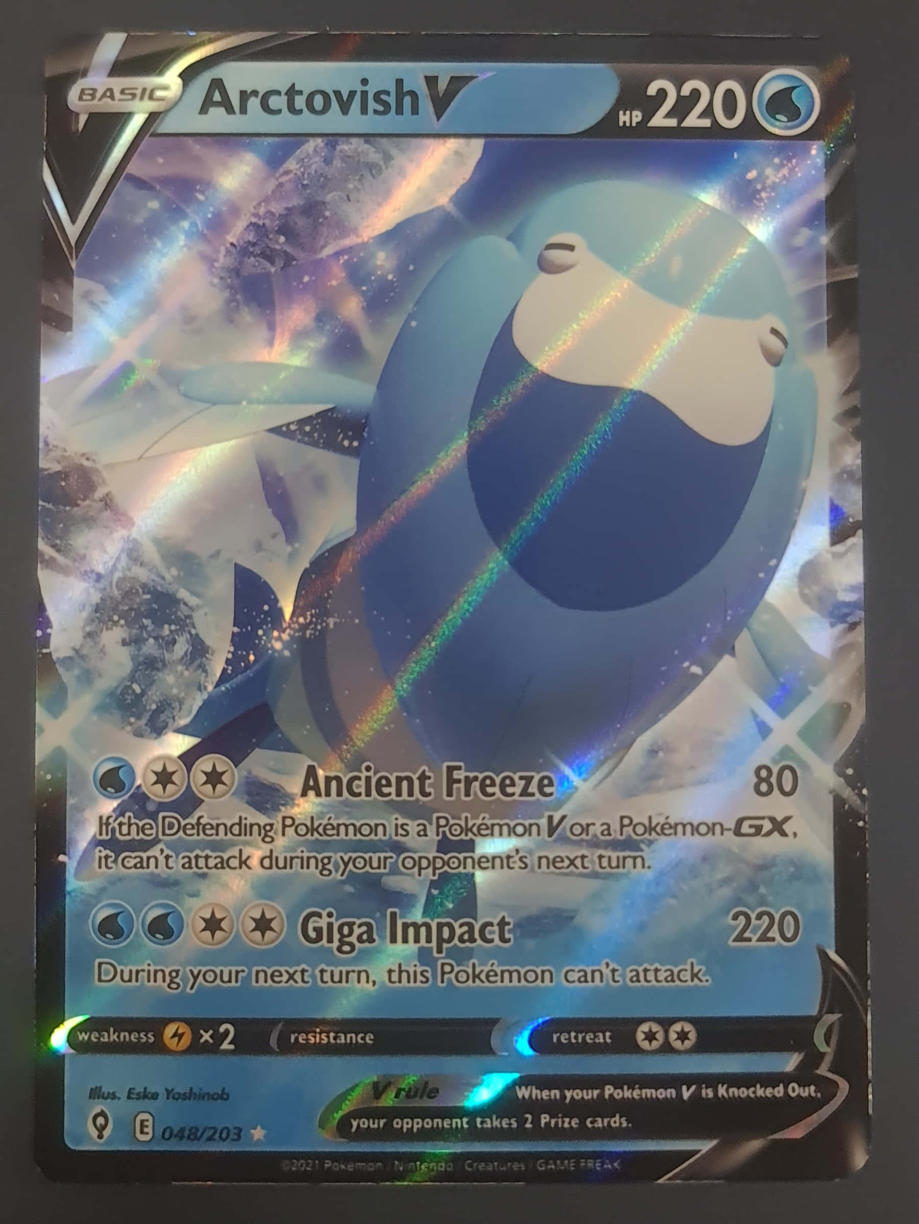 Arctovish, Arctovish V, holographic Pokémon card, Full HD Phone Wallpaper