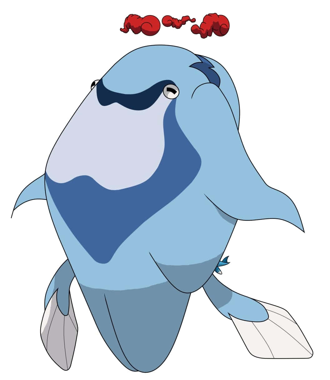 Arctovish, blue whale-like creature, red boxing gloves, SD Phone Wallpaper
