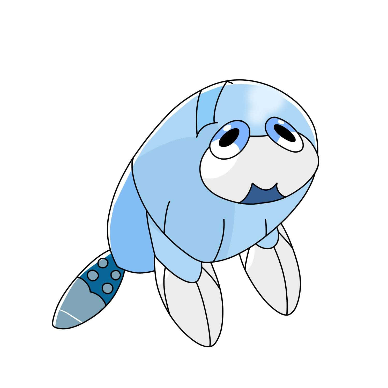 Arctovish, blue, cartoon seal, HD Desktop Wallpaper