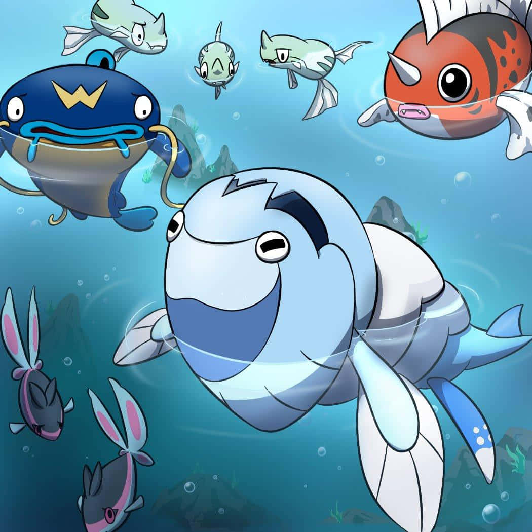 Arctovish, Water-type Pokemon, cartoon whale, SD Desktop Wallpaper