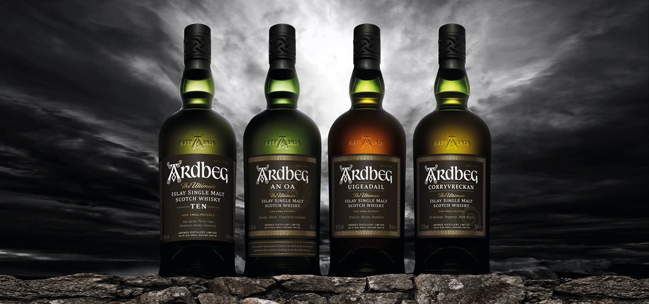 Ardbeg, stormy sky, dark clouds, Full HD Desktop Wallpaper