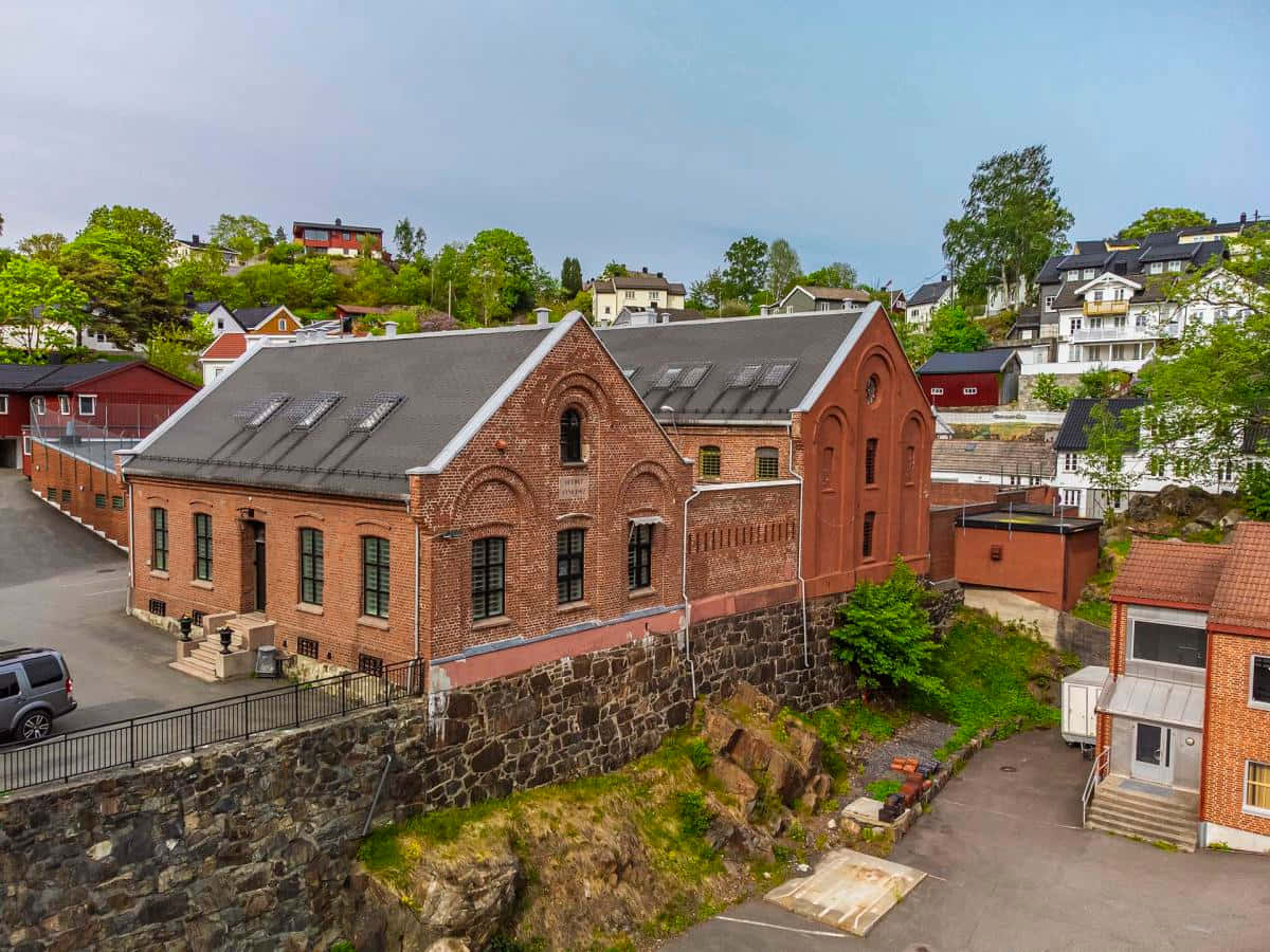 Arendal, historical building, red brick building, SD Desktop Wallpaper