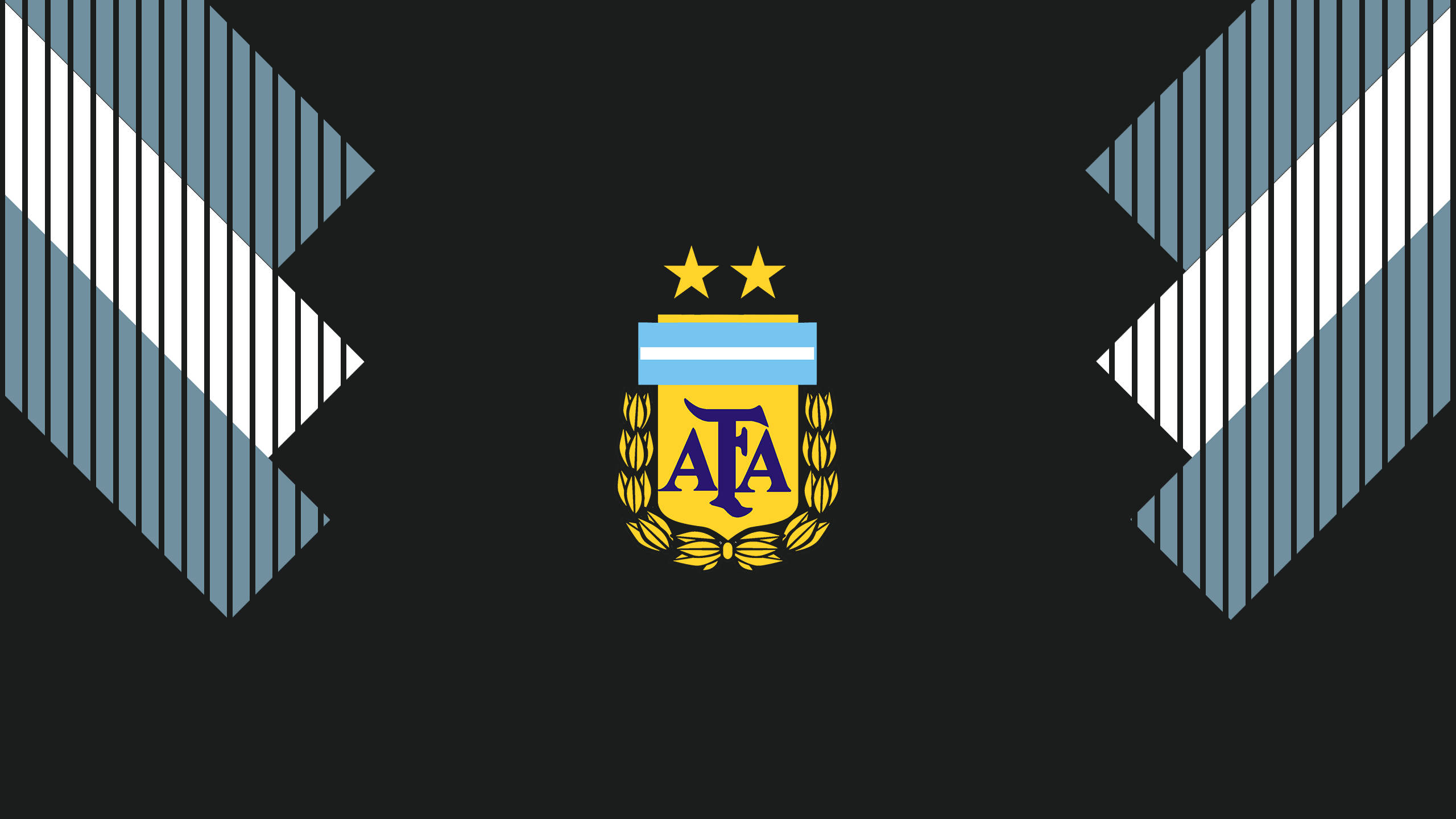 Argentina National Football Team, crest, black background, 2K Desktop Wallpaper