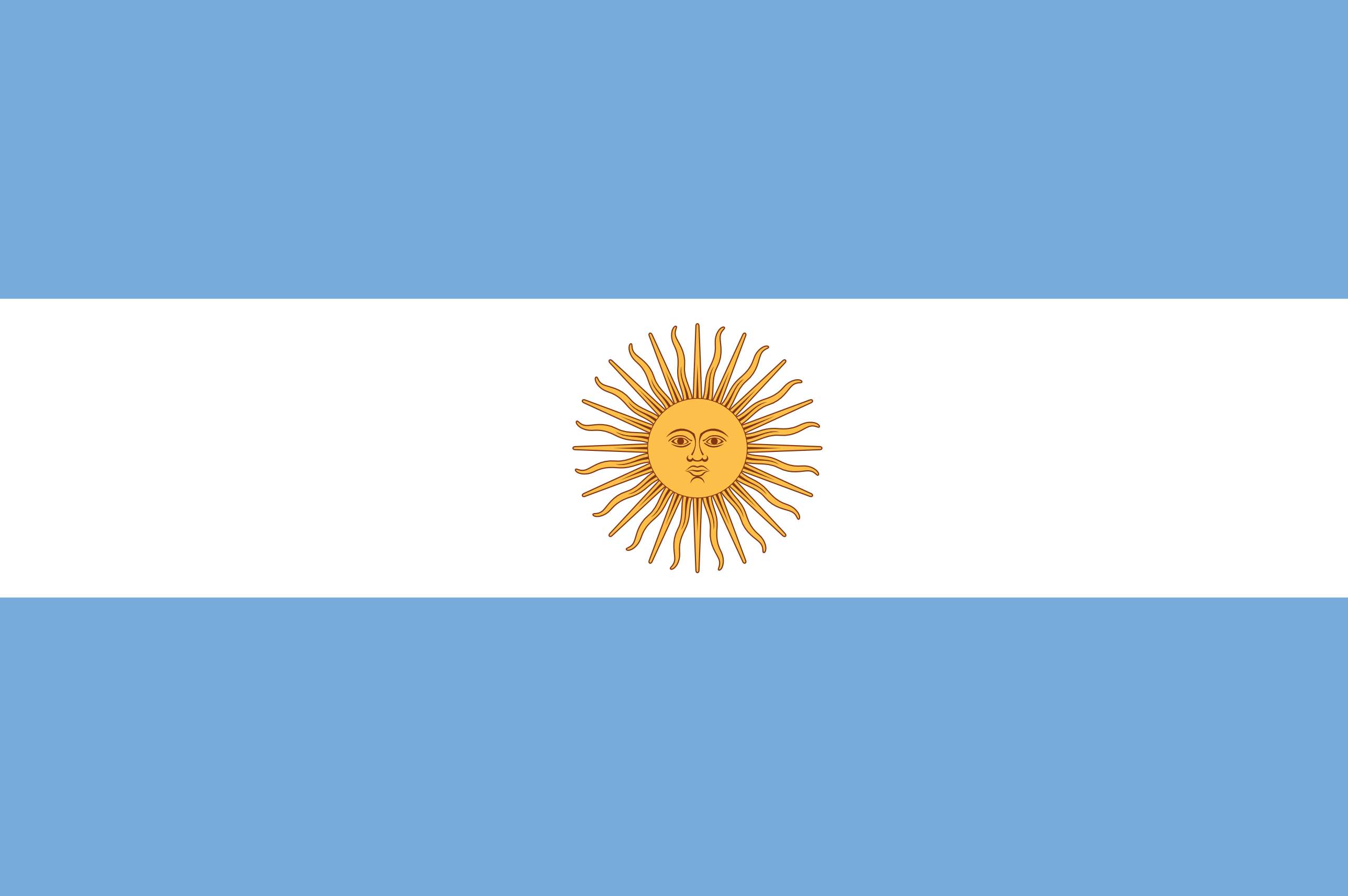 Argentina flag, light blue, white, 2K Desktop Wallpaper