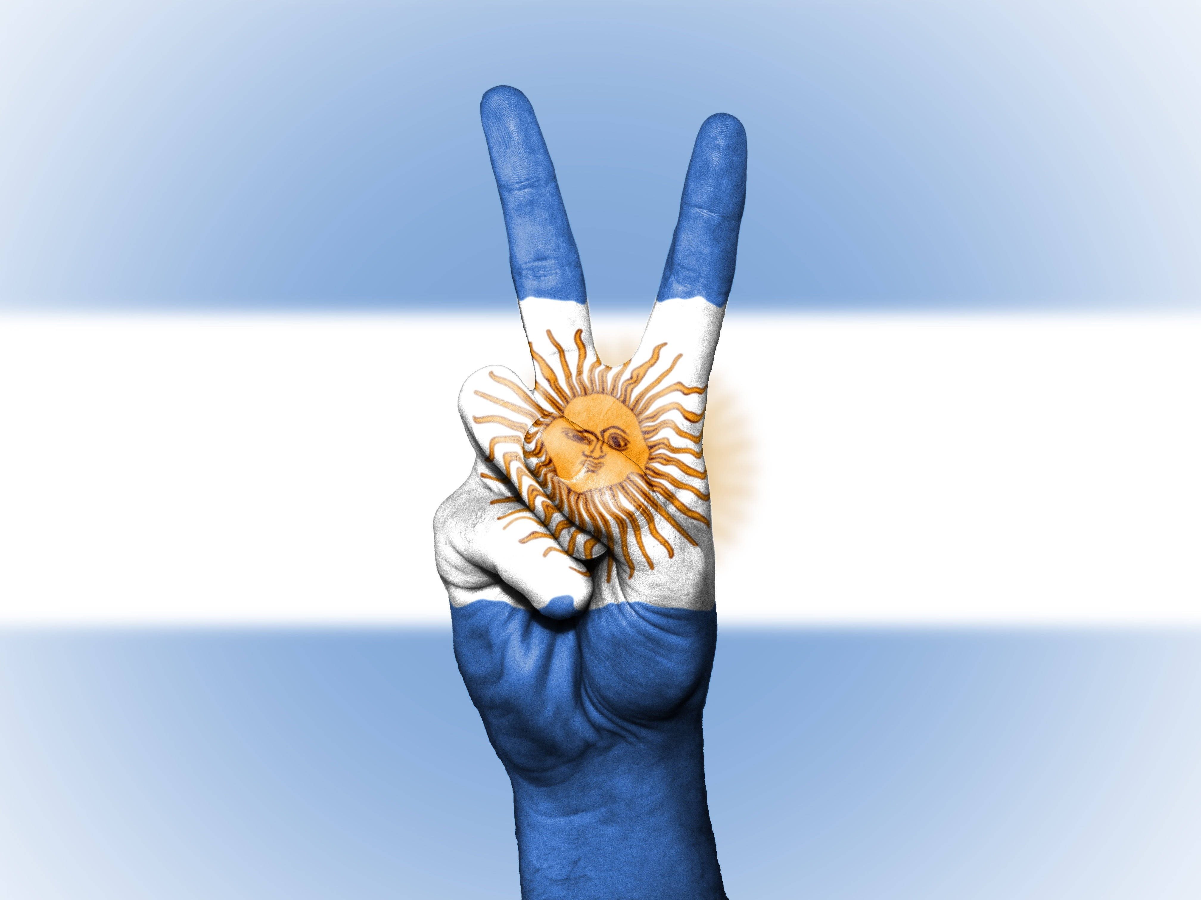 Argentina flag, peace sign, hand painted, 4K Desktop Wallpaper