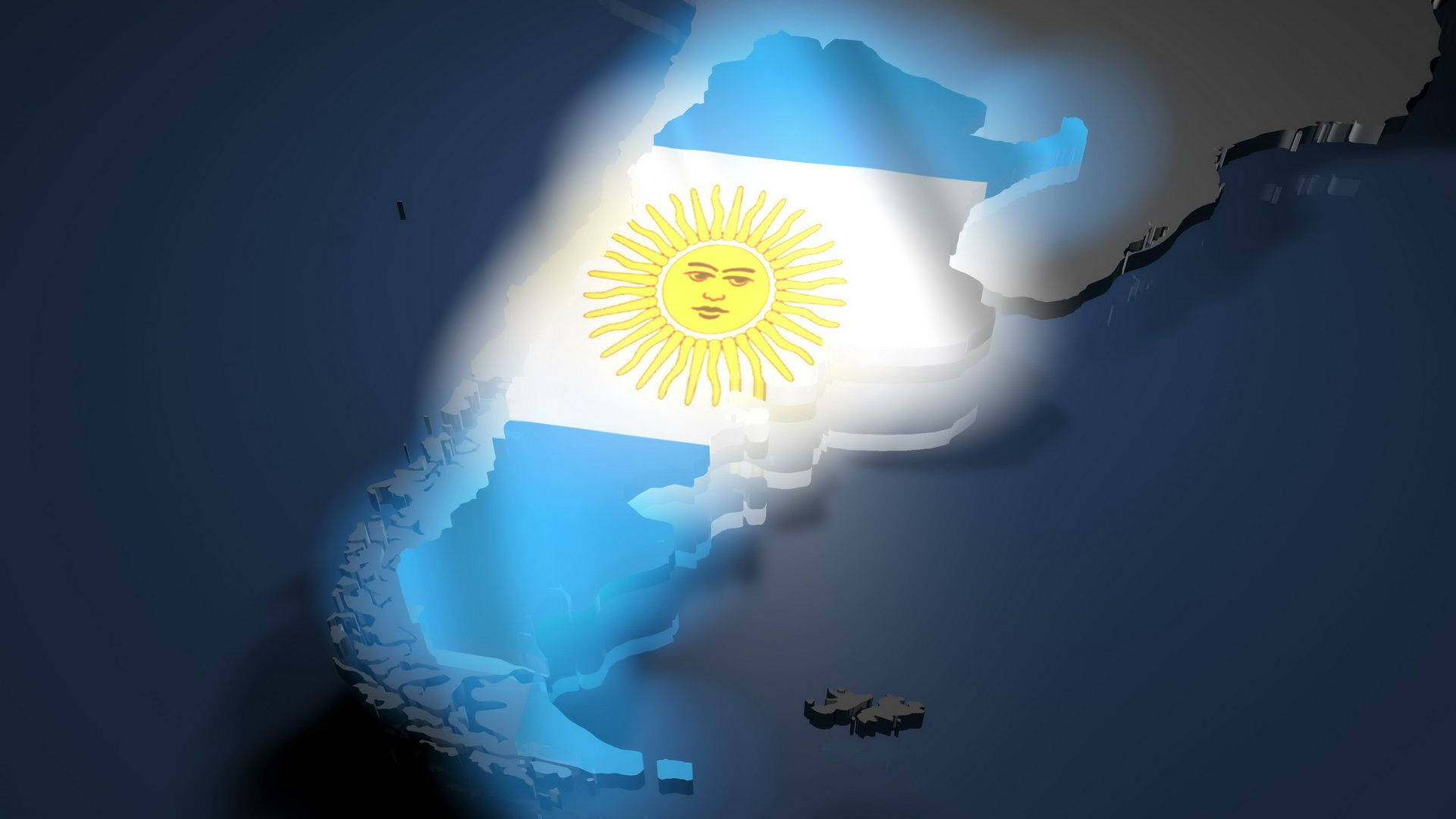 Argentina, national flag, dark blue globe, Full HD Desktop Wallpaper