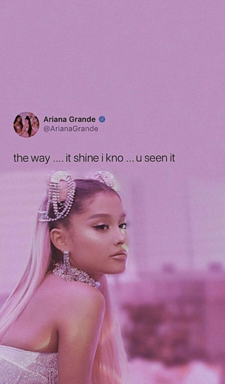 Ariana Grande 7 Rings, pink filter, sparkling pink outfit, HD Phone Wallpaper