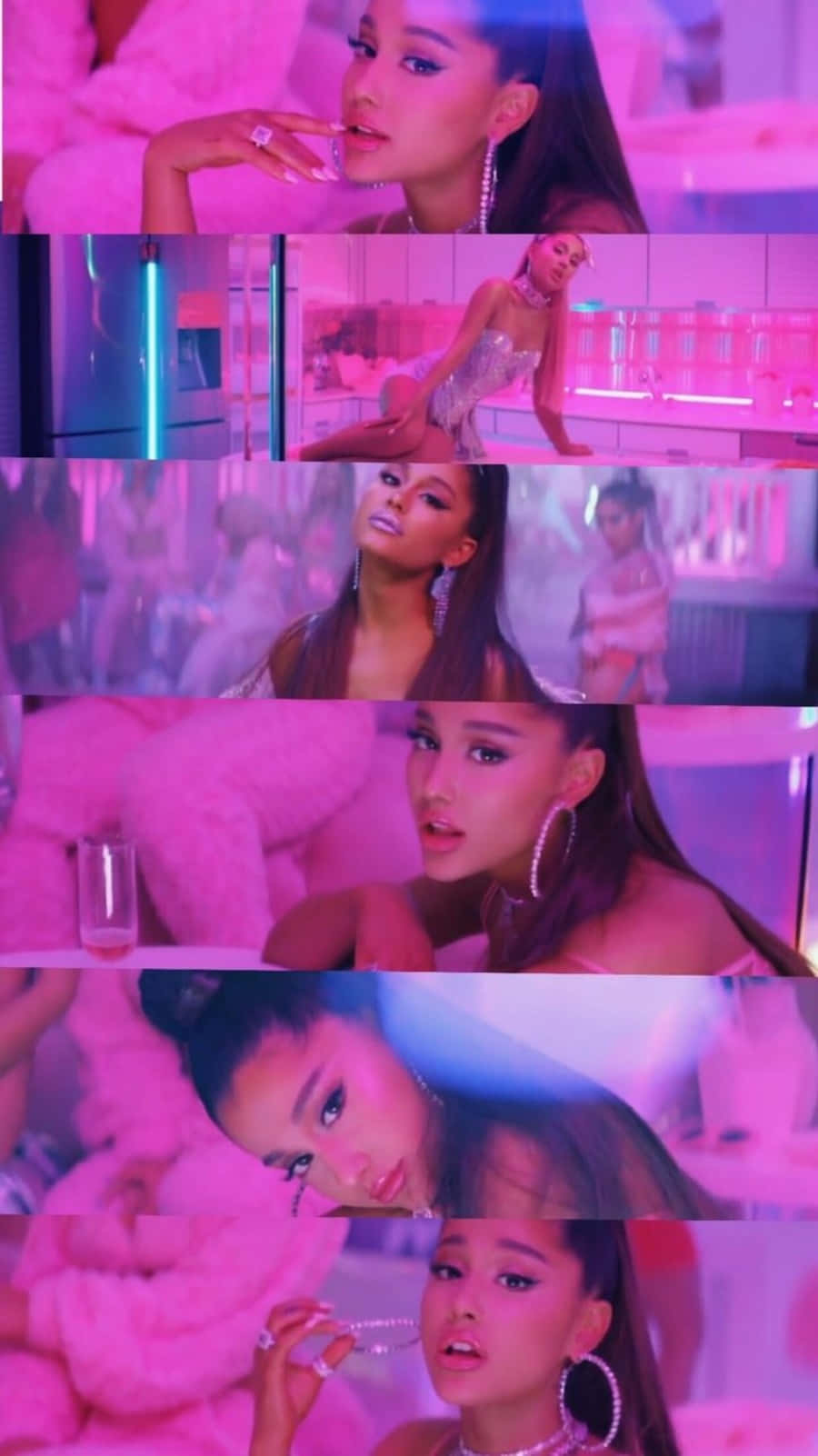 Ariana Grande, 7 Rings, futuristic pink room, HD Phone Wallpaper