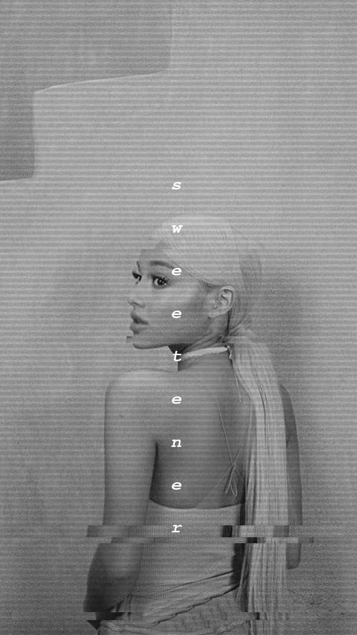 Ariana Grande, ponytail, glitch text, HD Phone Wallpaper