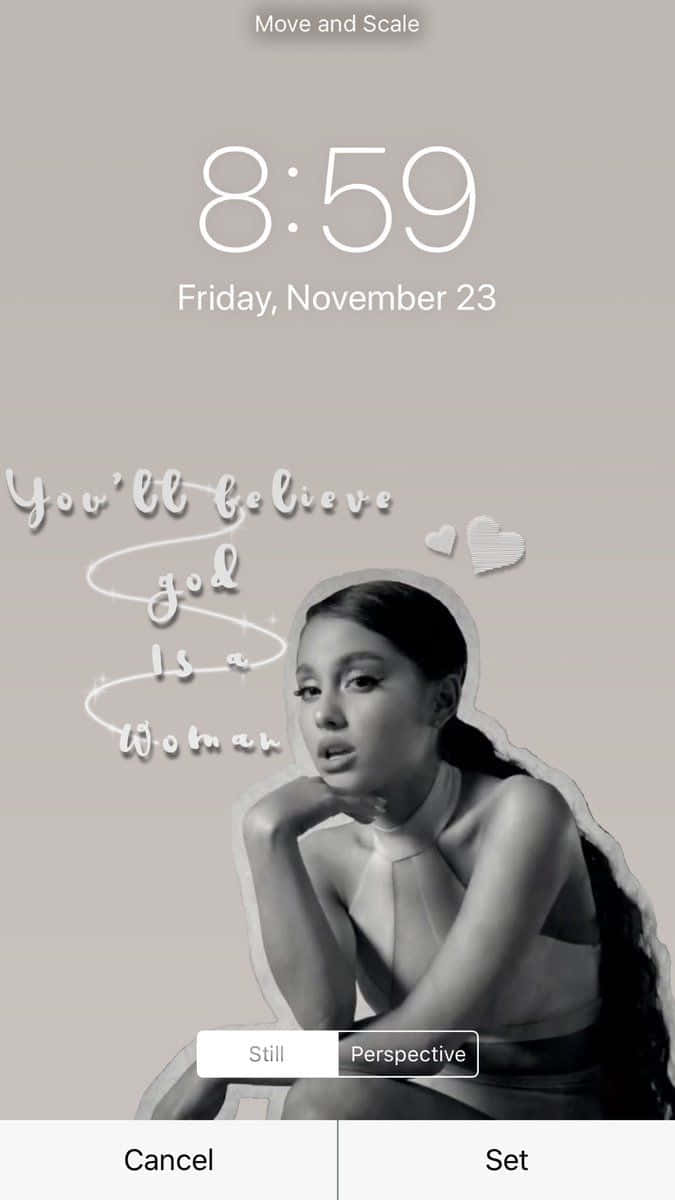 Ariana Grande Aesthetic, black and white portrait, long hair, SD Phone Wallpaper
