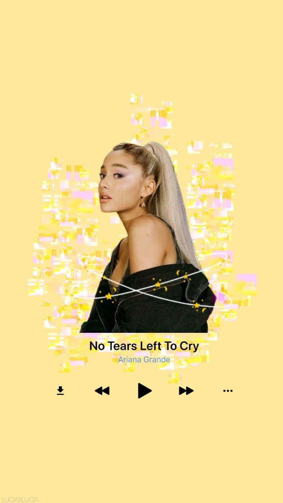 Ariana Grande, black off-shoulder top, soft yellow background, HD Phone Wallpaper