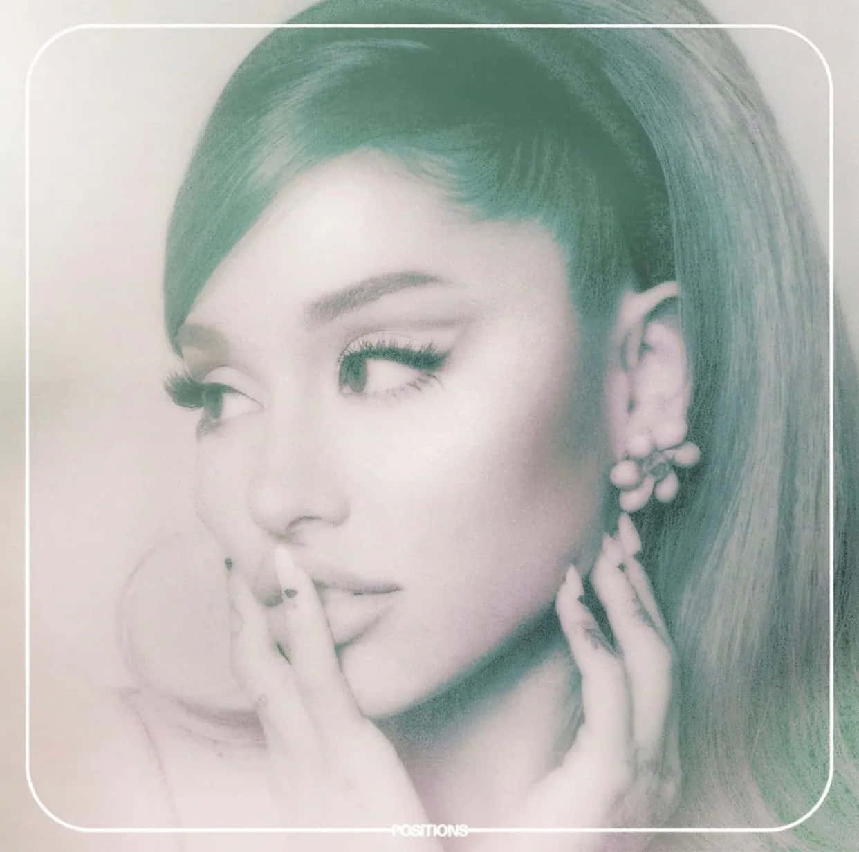 Ariana Grande, Positions, teal, SD Desktop Wallpaper