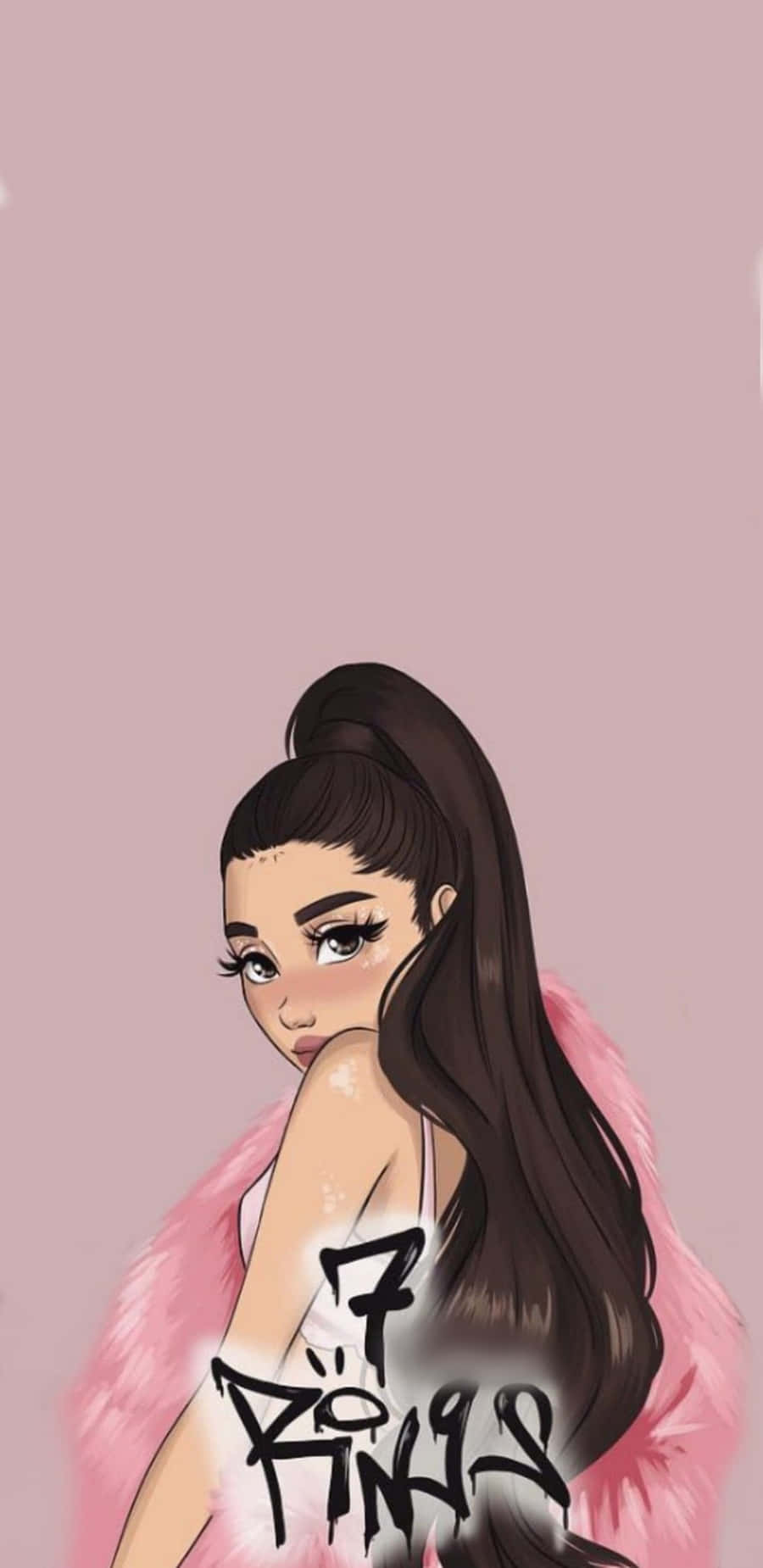 Ariana Grande, 7 Rings, pink fur coat, HD Phone Wallpaper