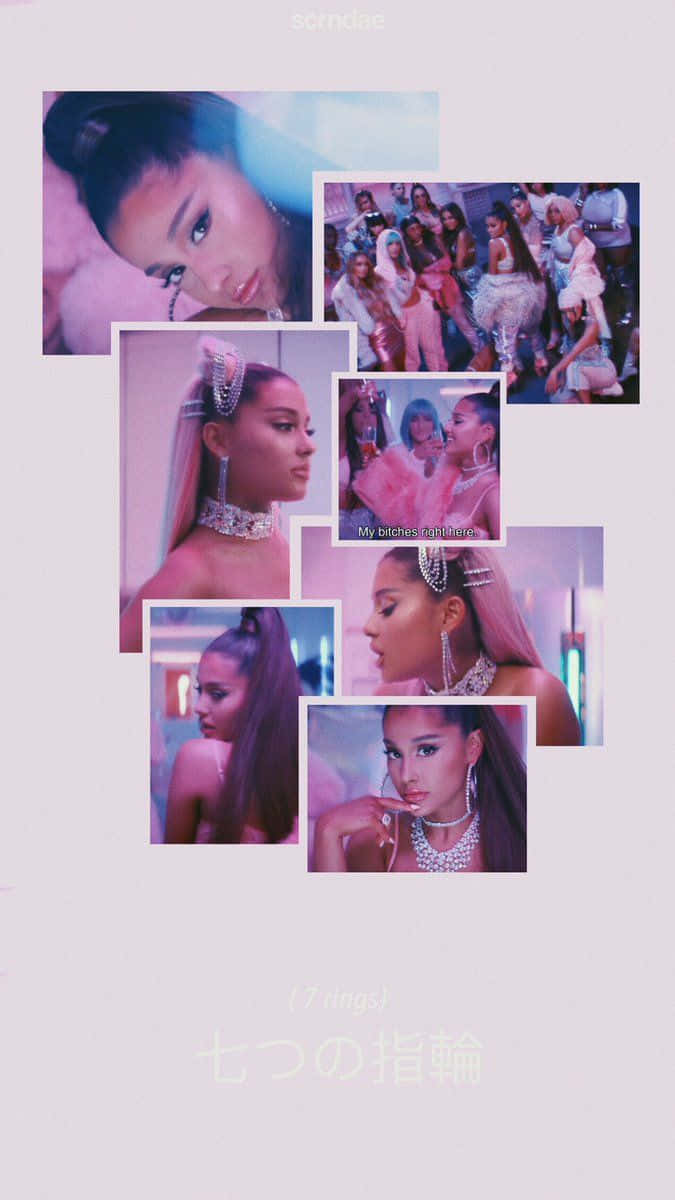 Ariana Grande, 7 Rings, pink, SD Phone Wallpaper