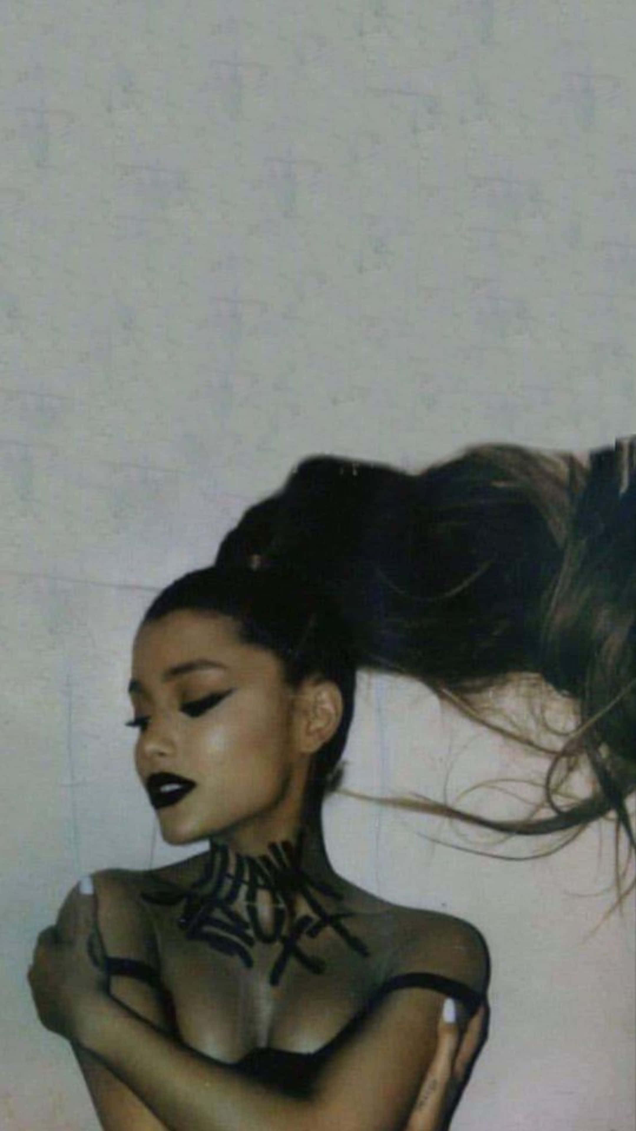 Ariana Grande, Thank U Next, dark lipstick, 4K Phone Wallpaper