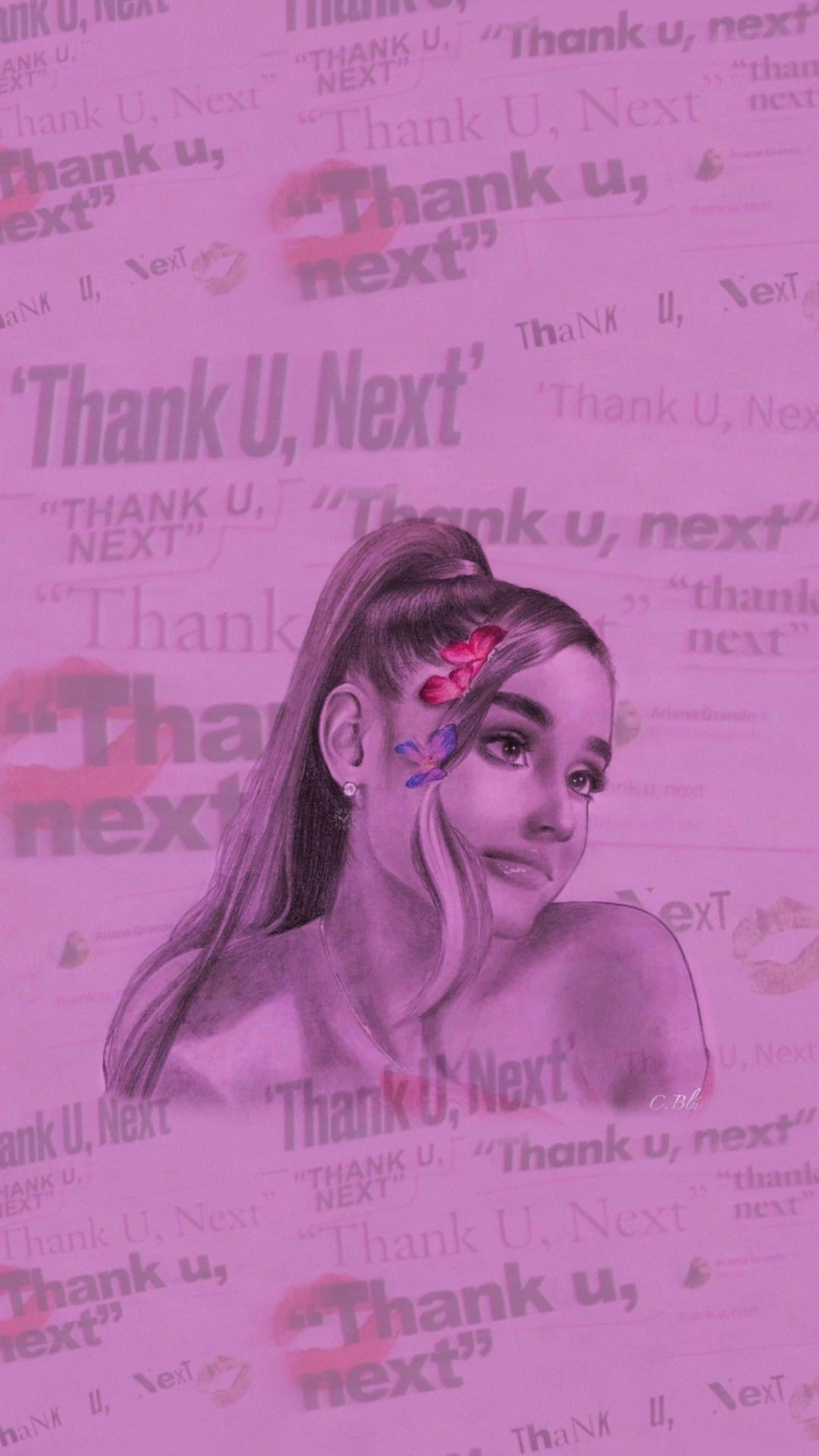 Ariana Grande, Thank U, Next, pink background, 4K Phone Wallpaper