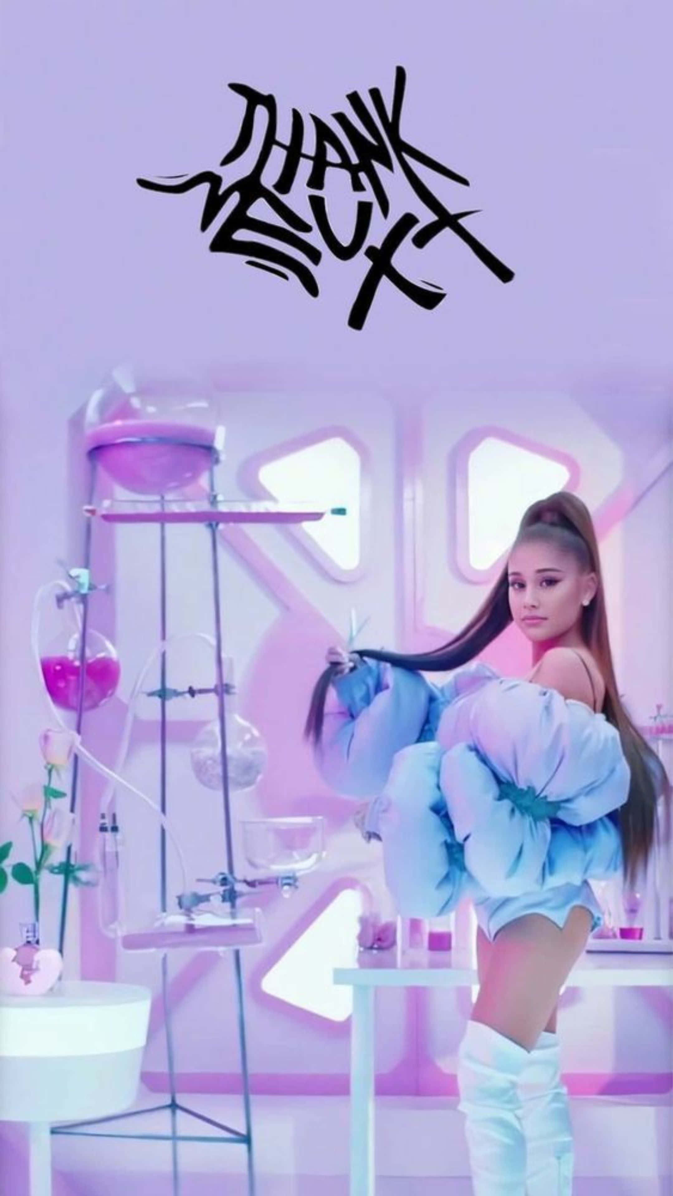 Ariana Grande, Thank U Next, futuristic pink lab, 4K Phone Wallpaper