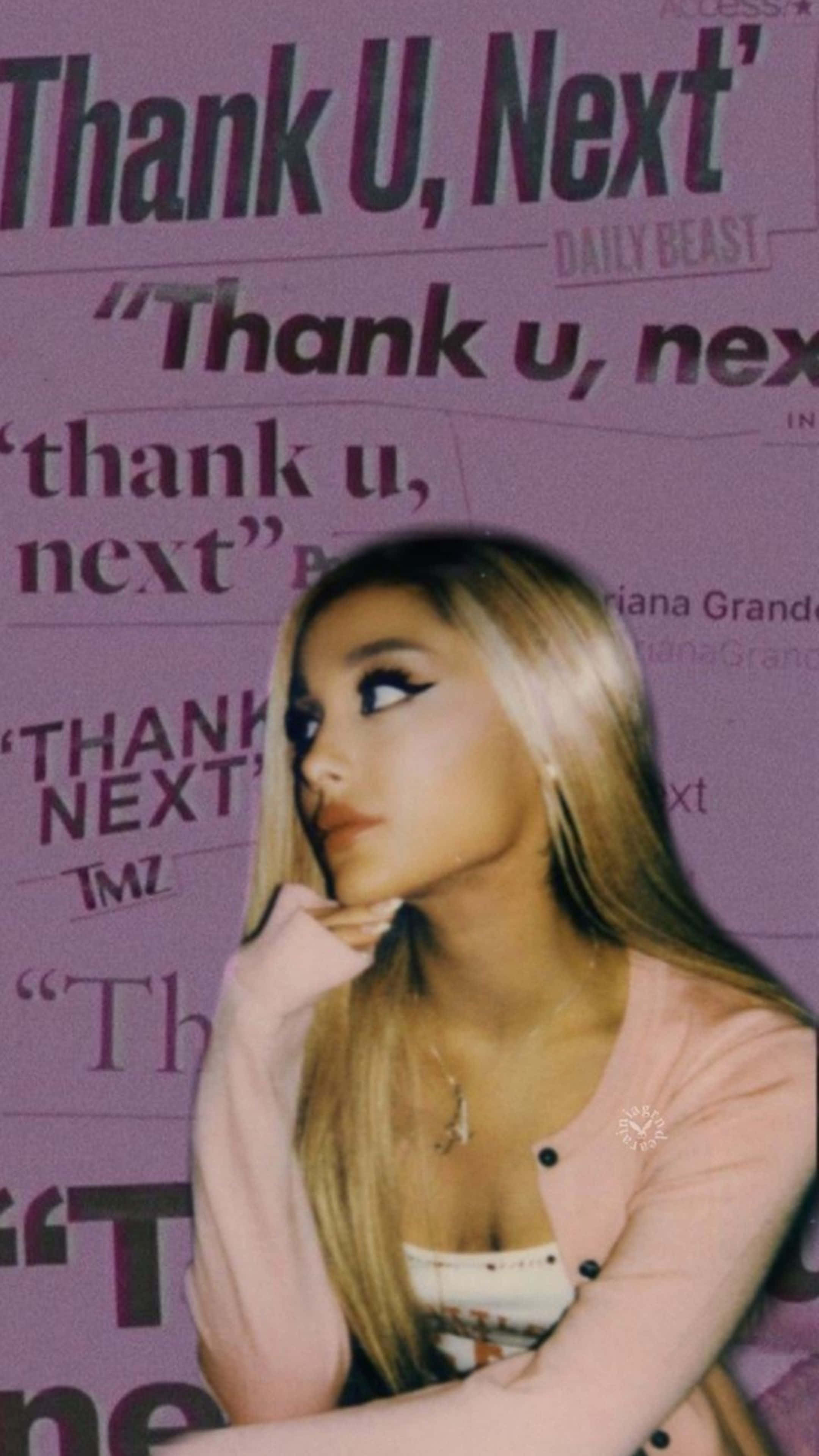 Ariana Grande, Thank U, Next, purple wall, 4K Phone Wallpaper
