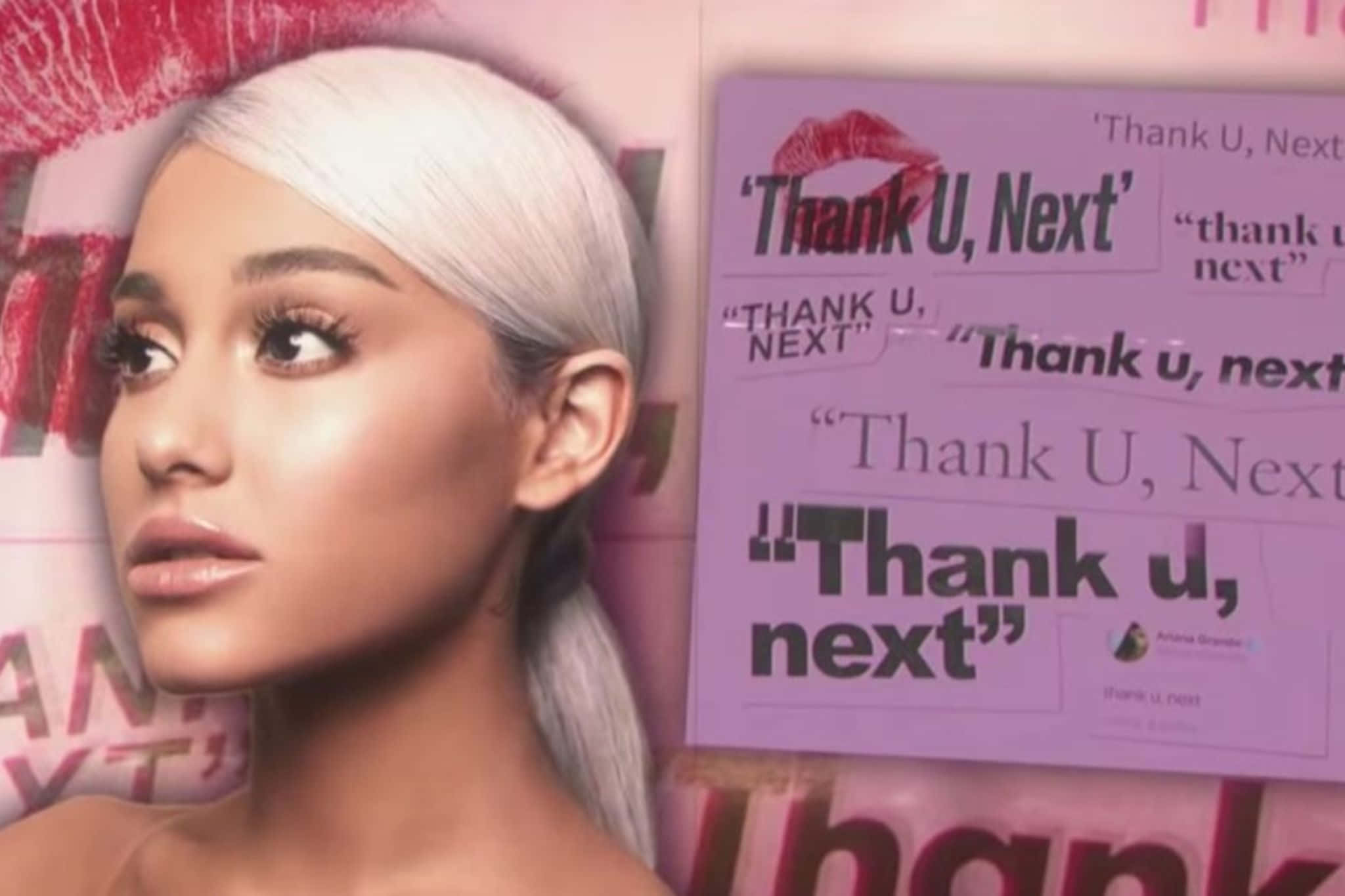 Ariana Grande, Thank U, Next, platinum hair, Full HD Desktop Wallpaper