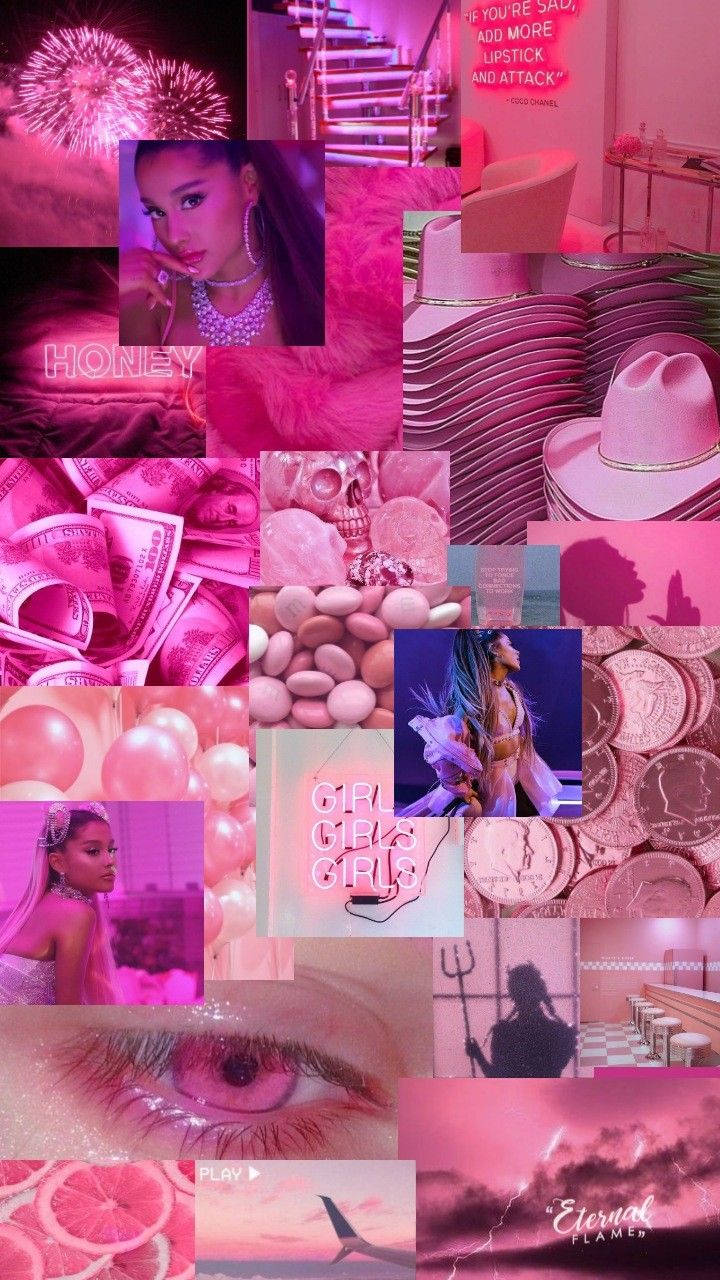Ariana Grande, pink, fireworks, HD Phone Wallpaper
