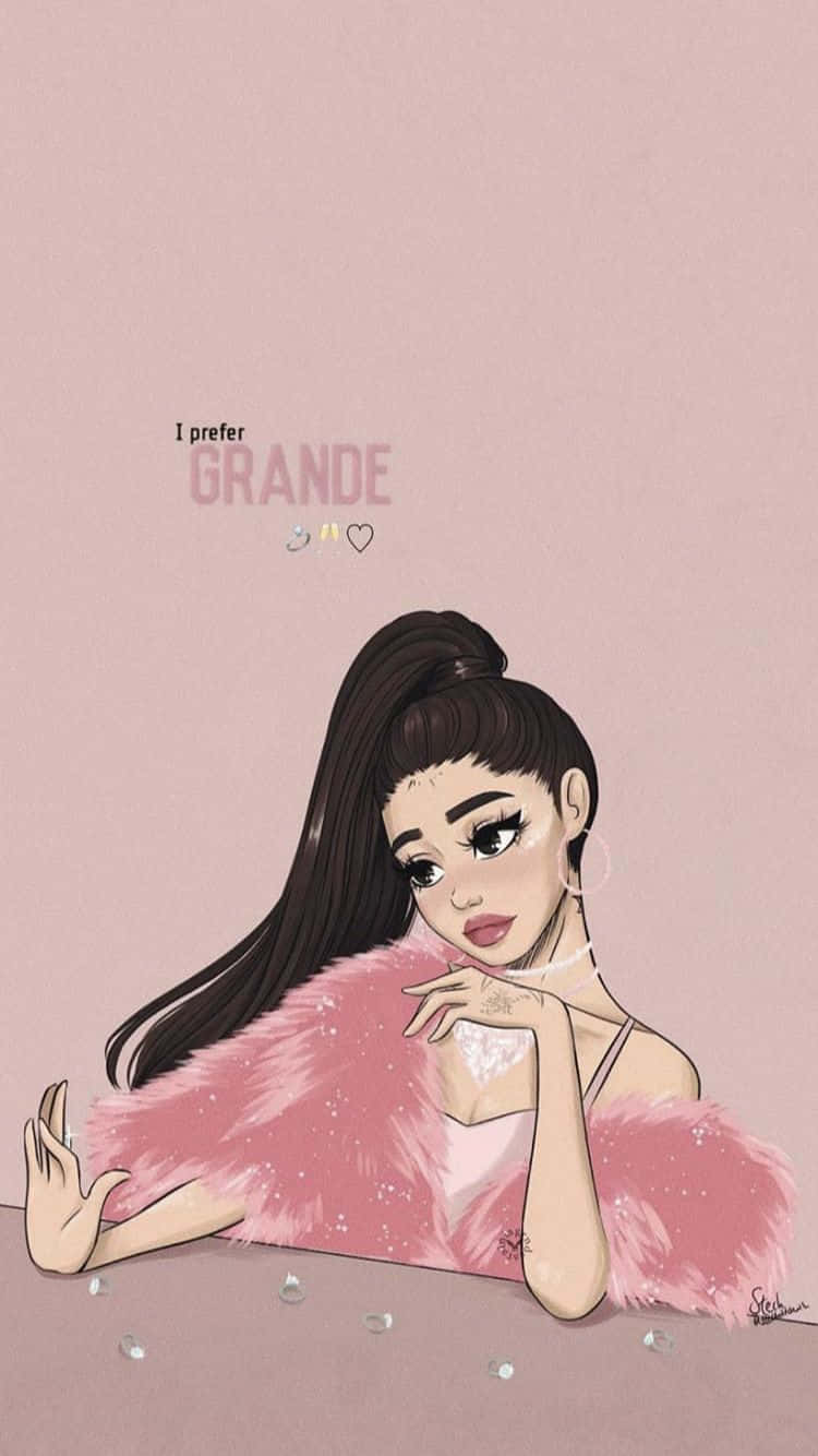 Ariana Grande, pink fur stole, soft pink background, HD Phone Wallpaper