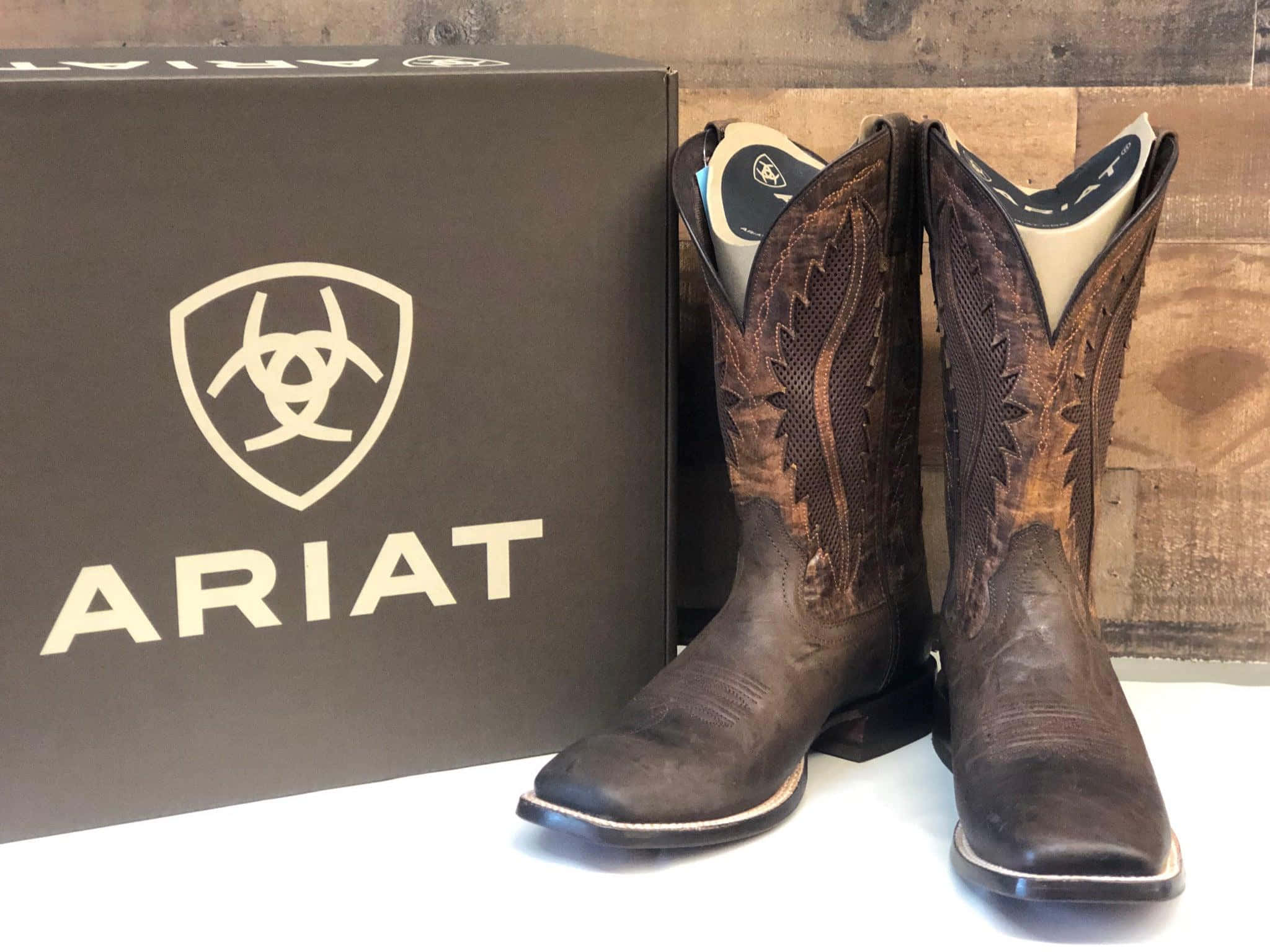 Ariat, cowboy boots, brown leather, Full HD Desktop Wallpaper