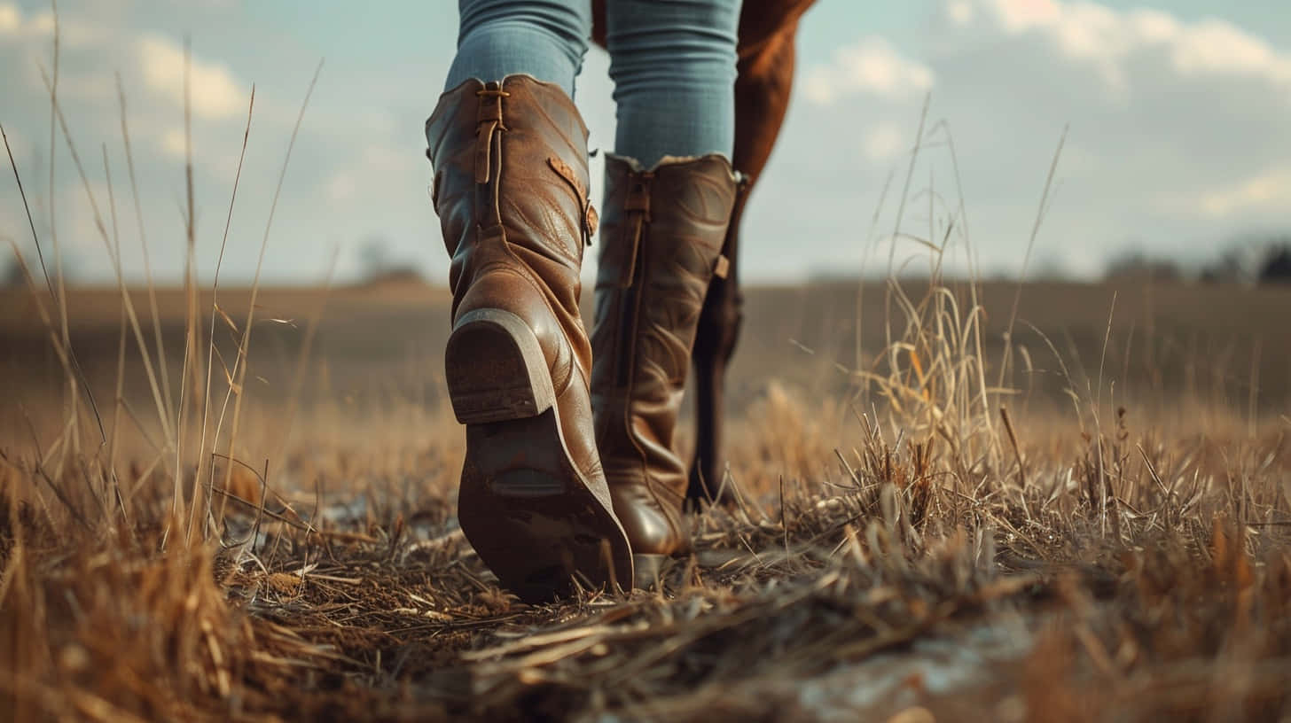 Ariat, country style, brown leather cowboy boots, HD Desktop Wallpaper