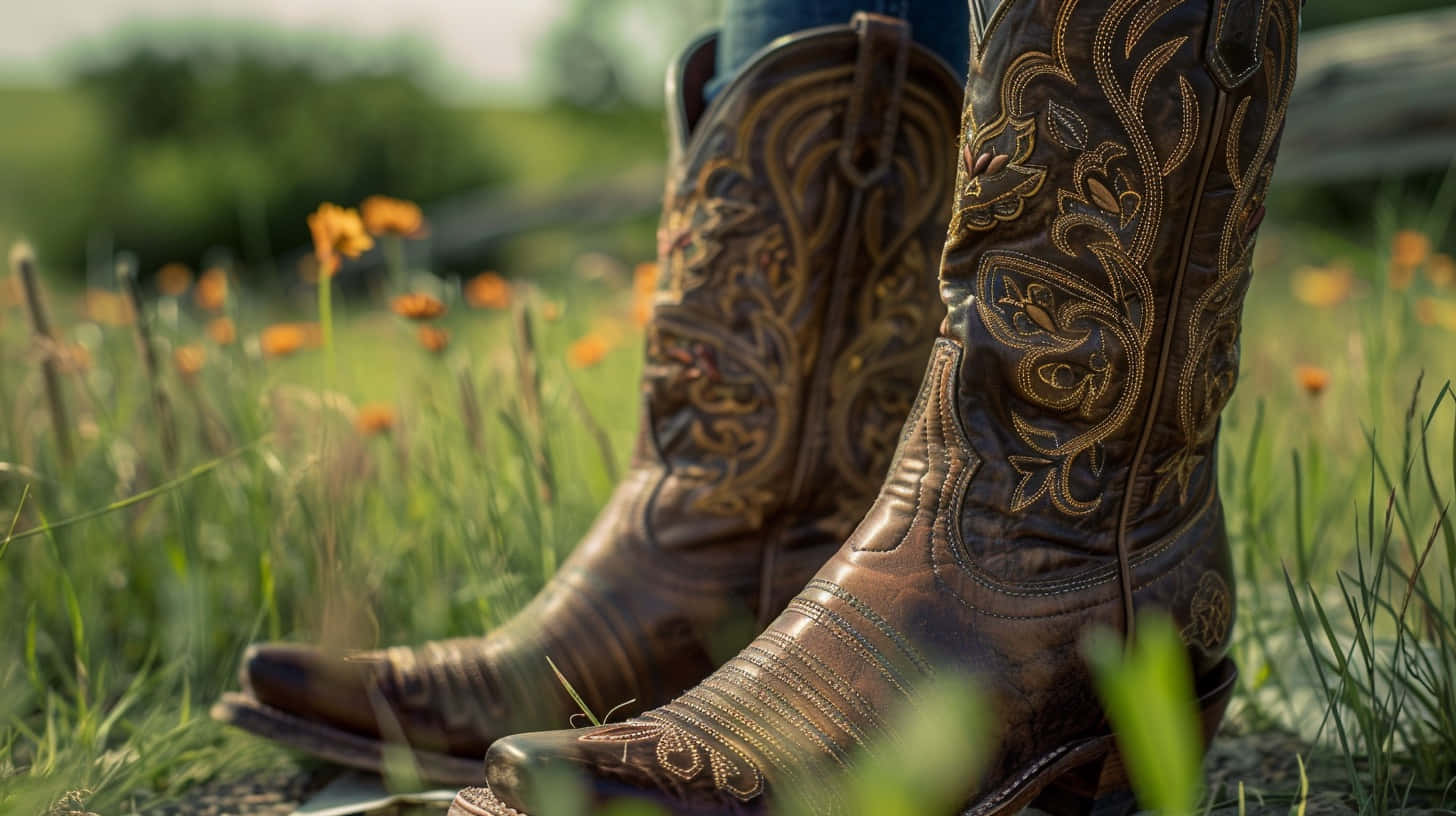 Ariat, western boots, brown leather, HD Desktop Wallpaper
