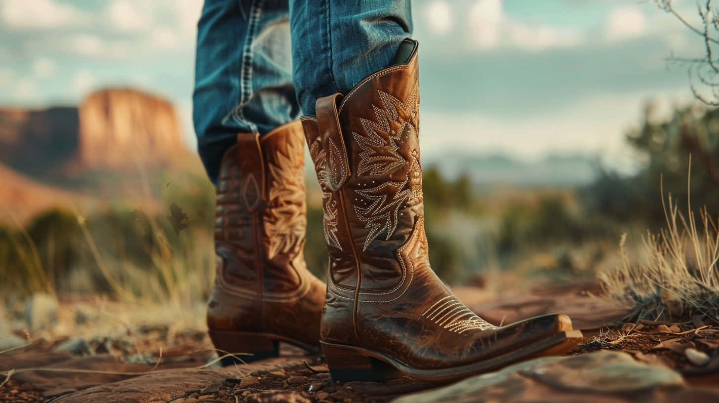 Ariat, western boots, brown embroidered, HD Desktop Wallpaper