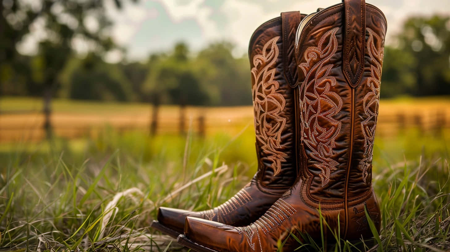 Ariat, western cowboy boots, brown leather, HD Desktop Wallpaper