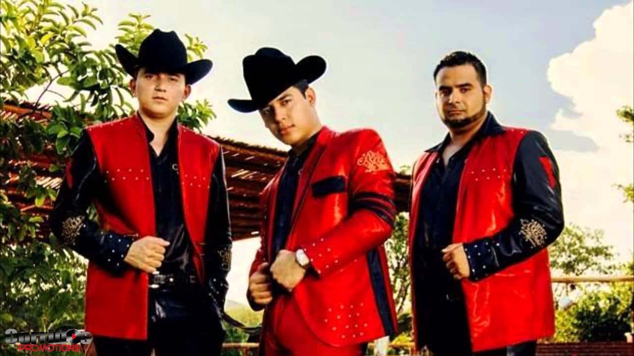 Ariel Camacho, red and black cowboy outfits, black hats, HD Desktop Wallpaper