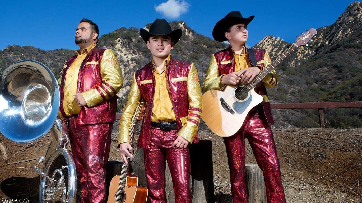 Ariel Camacho, guitar, shiny red and gold outfits, HD Desktop Wallpaper