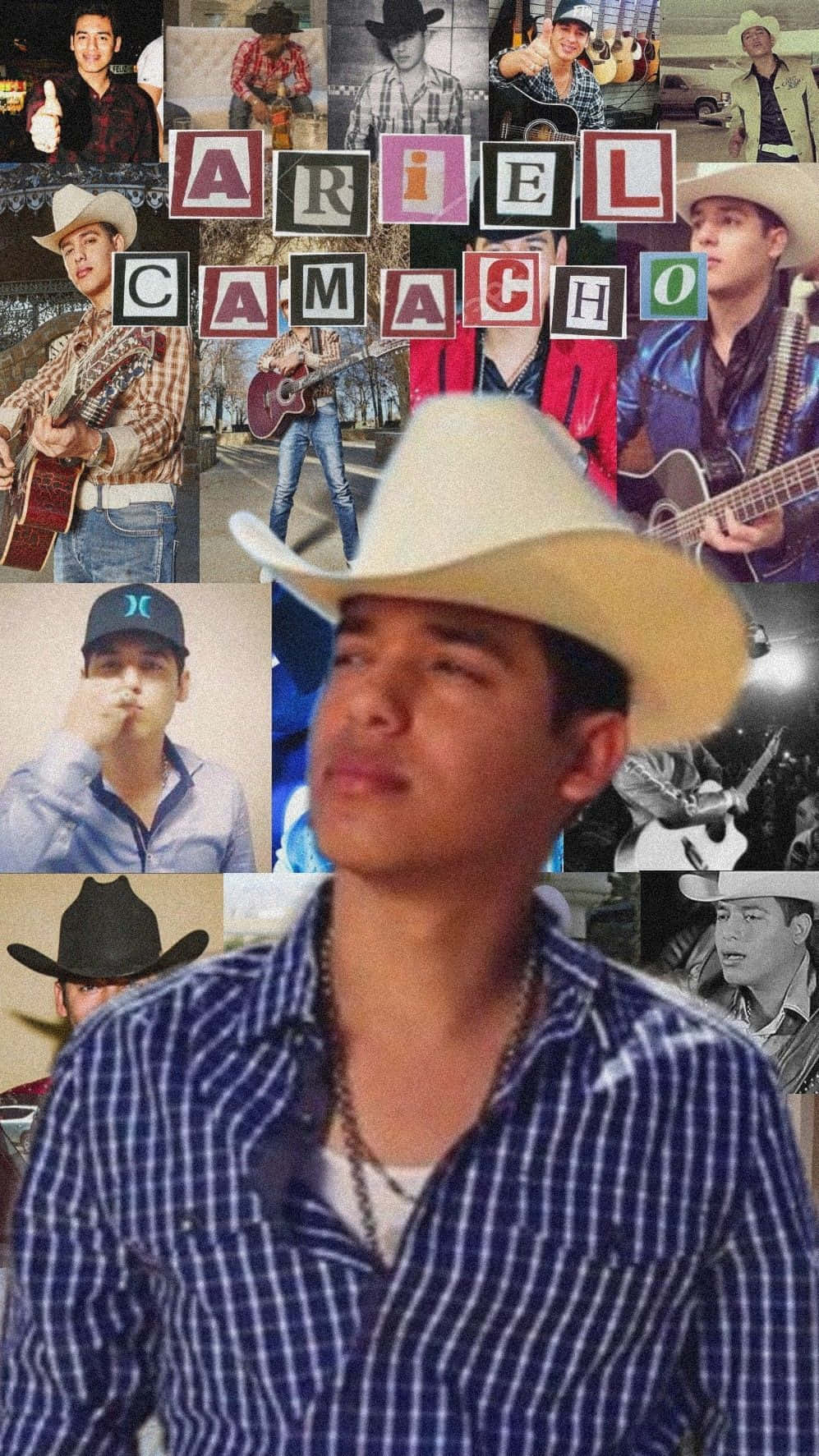 Ariel Camacho, cowboy hat, plaid shirt, HD Phone Wallpaper