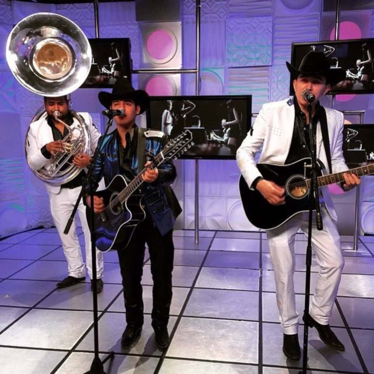 Ariel Camacho, cowboy hats, tiled stage, SD Desktop Wallpaper