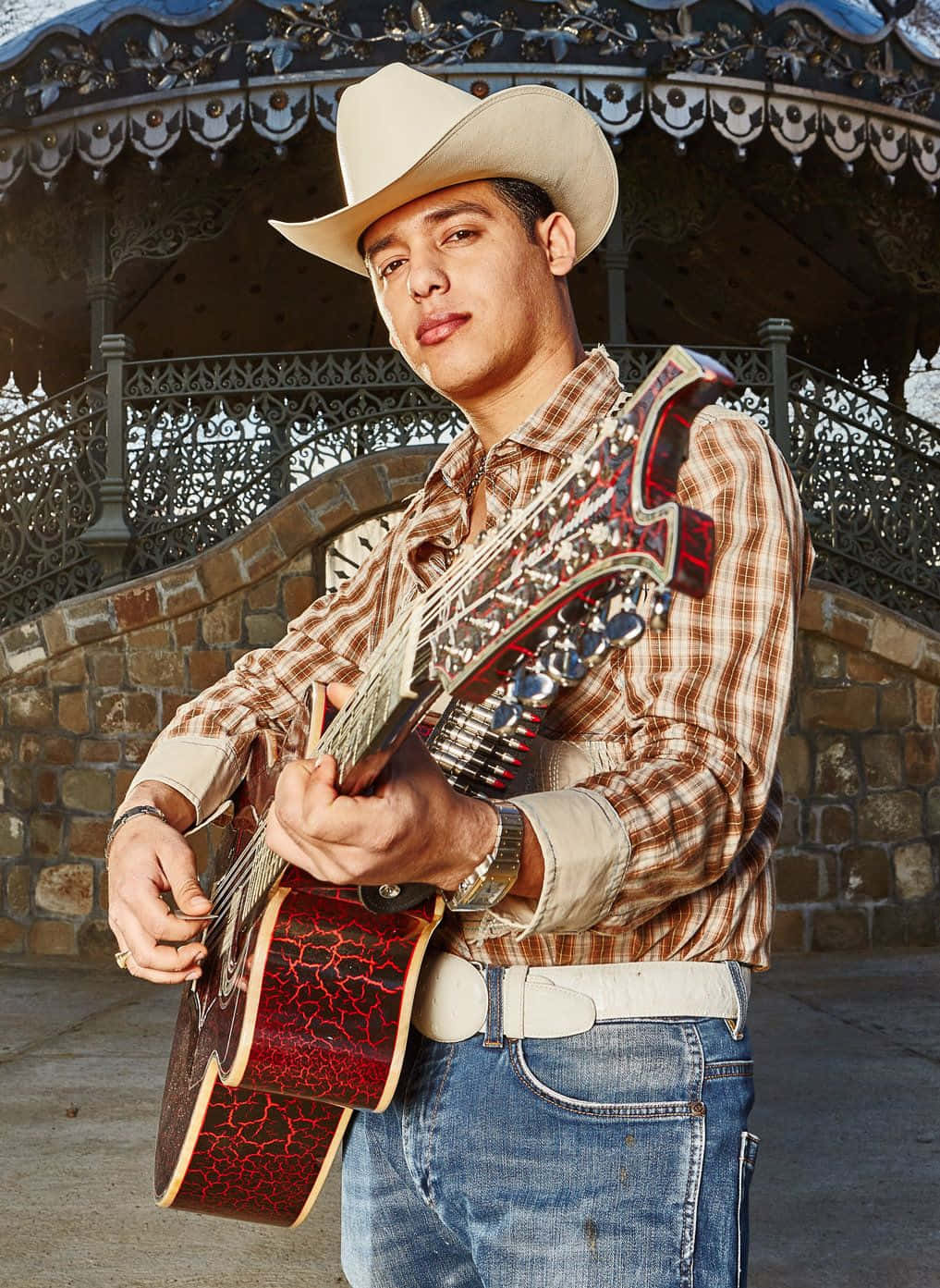 Ariel Camacho, plaid shirt, hat, HD Phone Wallpaper