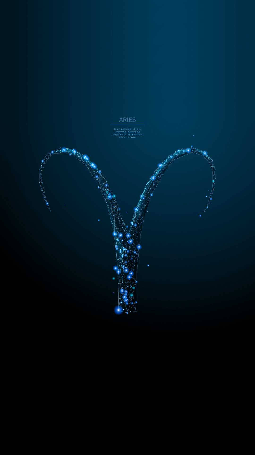 Aries, blue, glowing, Full HD Phone Wallpaper