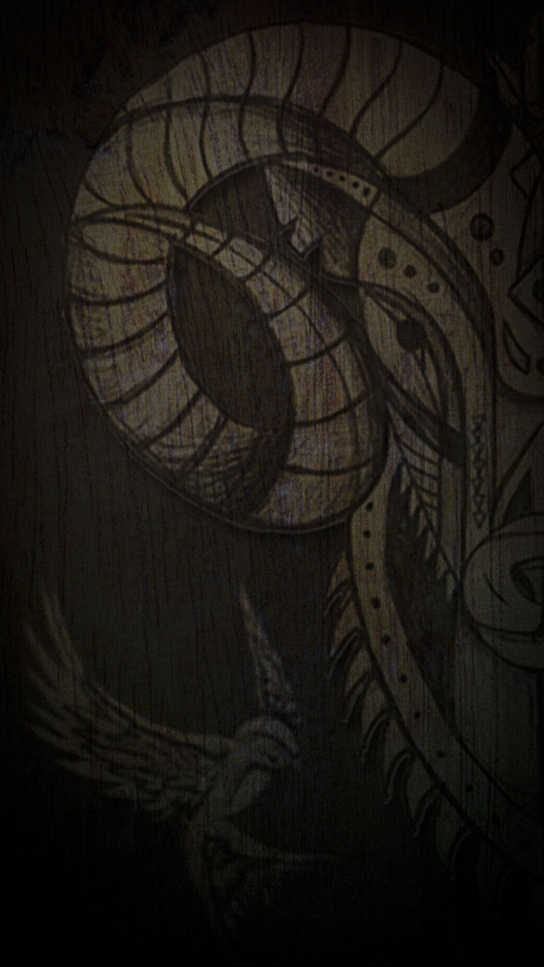 Aries, tribal-style etchings, coiled serpent, Full HD Phone Wallpaper