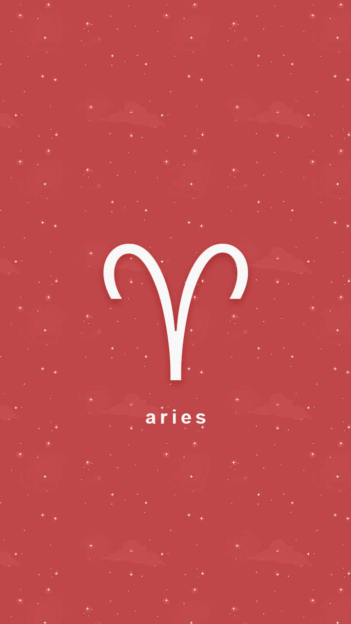 Aries iPhone, white ram symbol, deep red sky, HD Phone Wallpaper