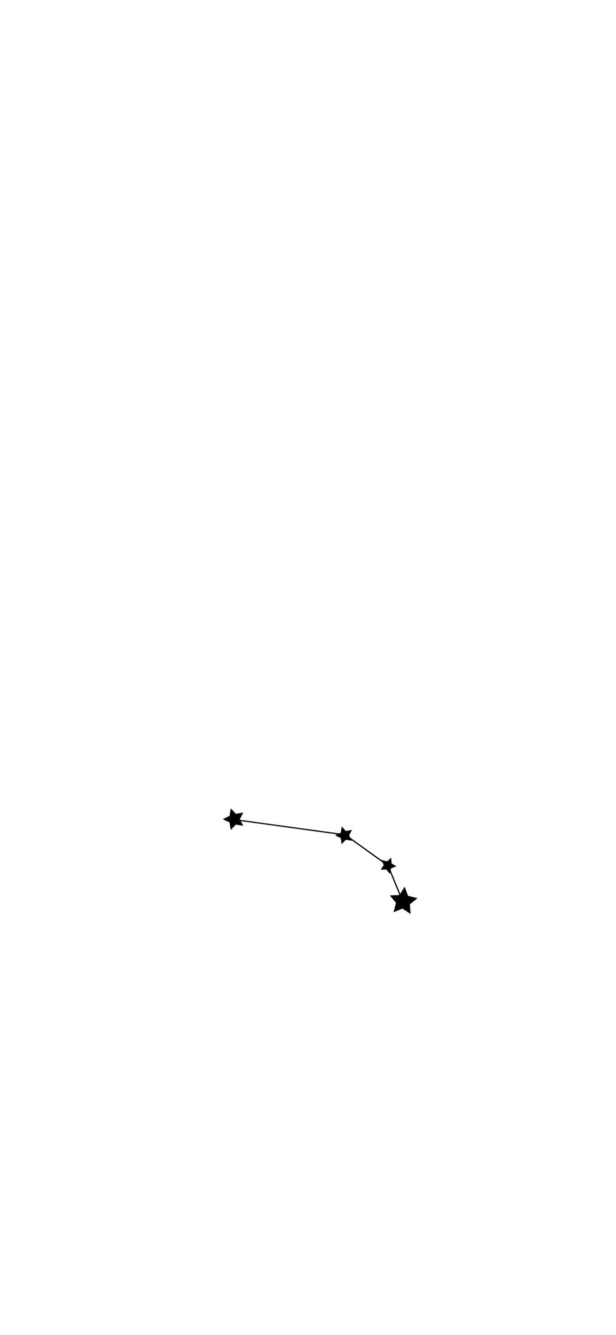 Aries iPhone, four-star constellation, black line drawing, 2K Phone Wallpaper