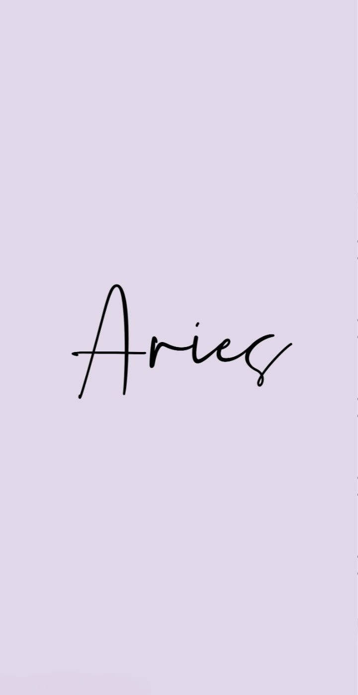 Aries Aesthetic, lilac, black cursive script, HD Phone Wallpaper