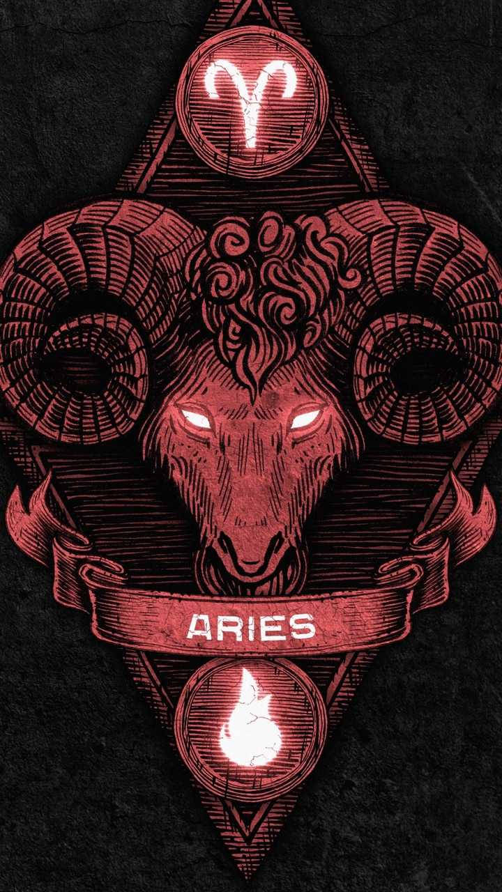 Aries, dark red, glowing eyes, HD Phone Wallpaper