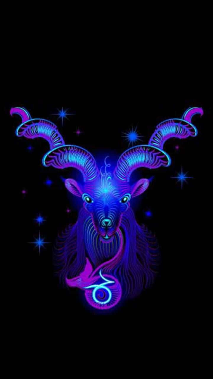 Aries iPhone, neon blue, purple, HD Phone Wallpaper
